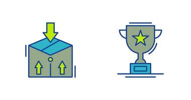 Package and Trophy Icon vector