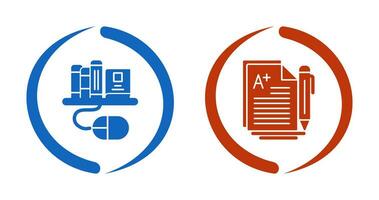 Digital Library and Essay Icon vector