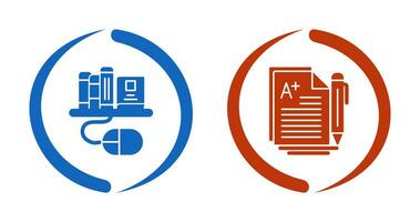 Digital Library and Essay Icon vector