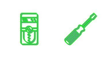 Cpu and Screw driver Icon vector