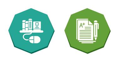 Digital Library and Essay Icon vector