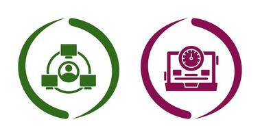 Network and Speedometer Icon vector