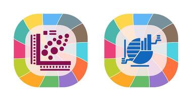 Plot and Pie Chart Icon vector