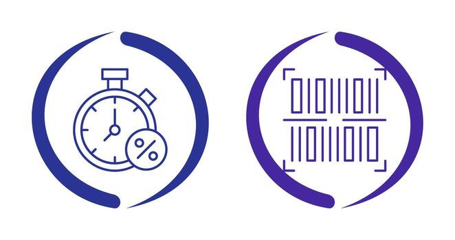 Timer and BarCode Icon vector