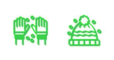 Winter Gloves and Winter Hat Icon vector