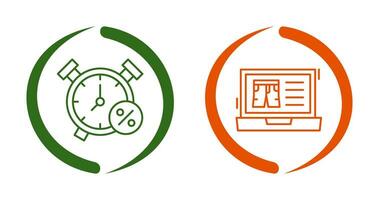 Alarm Clock and Search Icon vector