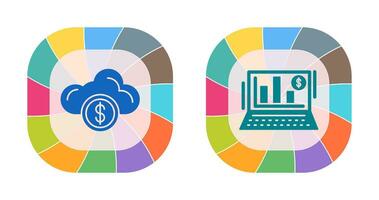 Cloud Computing and Bar Chart Icon vector