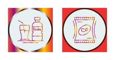 soda y bocadillo icono vector