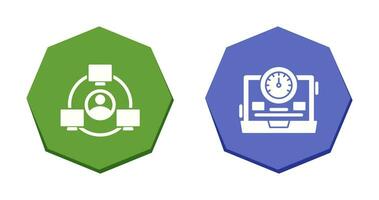 Network and Speedometer Icon vector