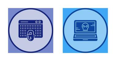 Hacking and Laptop Icon vector