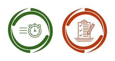 Stopwatch and Check List Icon vector