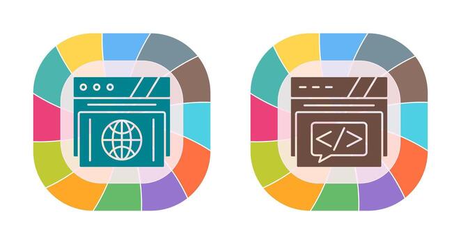 Browser and Message Icon vector