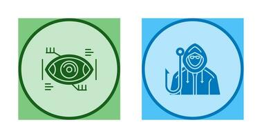 Eye Recongnition and Phishing Icon vector