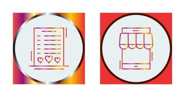 Wishlist and Online Shop Icon vector