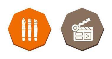 Brushes and Clapper Board Icon vector