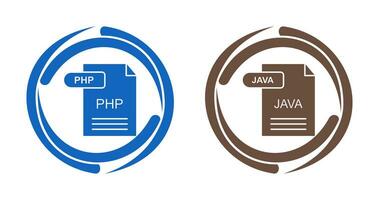 php y Java icono vector