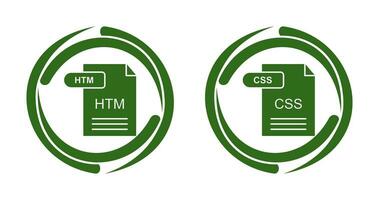 HTM and CSS Icon vector