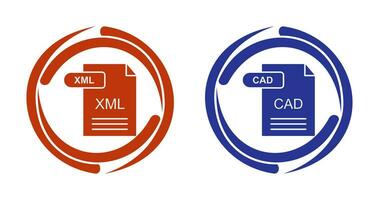 XML and CAD Icon vector