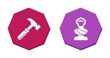 Hammer and Statue Icon vector