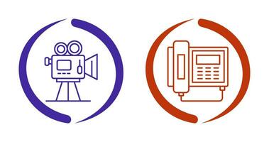 Movie camera and Telephone Icon vector