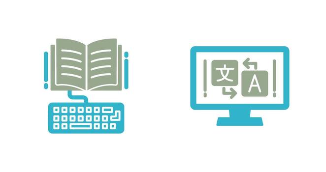 estudiar y idioma icono vector