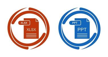 XLSX and PPT Icon vector