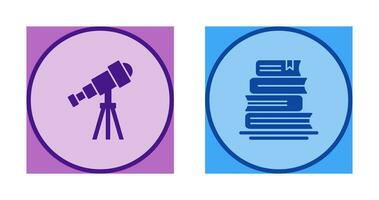 Telescope and BooksSnack and Money Icon vector
