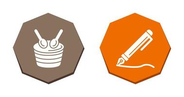 Drum and Pen Icon vector