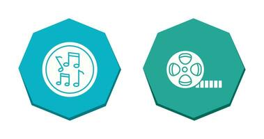 Musical Notes AND Film Reel Icon vector