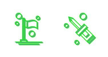 Flag and Screw Driver Icon vector