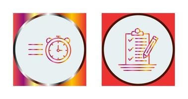 Stopwatch and Check List Icon vector