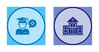 Medicine Faculty and Library Building Icon vector