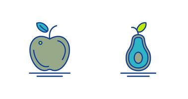 Apple and Avocado Icon vector