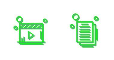 Video Player and Document Icon vector