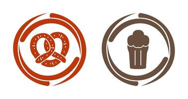 Pretzel and Pint of Beer Icon vector