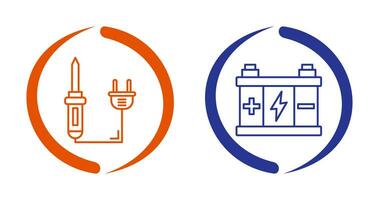 Soldering and Battery Icon vector