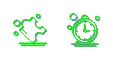 Puzzle and Stop Watch Icon vector
