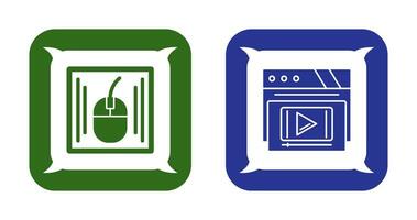 Mouse and Video Player Icon vector