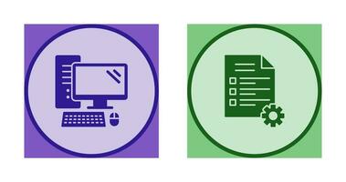 Computer and Test Icon vector