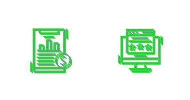 Financial Analytics and Webpage Icon vector