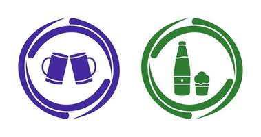 Beers Toasting and Beer Icon vector