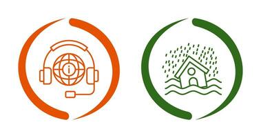 Call Center and Disaster Icon vector