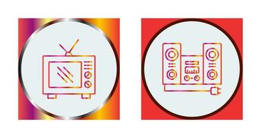 Old TV and Stereo Icon vector