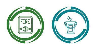 Fire Button and Water Bucket Icon vector