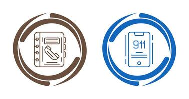 Phonebook and 911 Icon vector