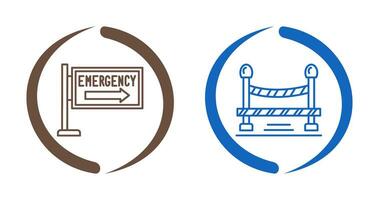 Emergency Sign and Do Not Cross Line, Icon vector