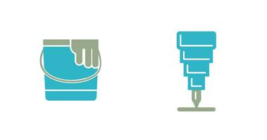 Paint Bucket and Fine tip Pen Icon vector