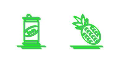 Soda Can and Pineapple Icon vector