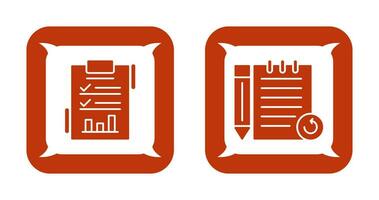 Report List and Rechecked Notes Icon vector