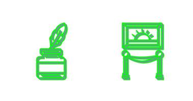 Inkwell and Exibit Icon vector